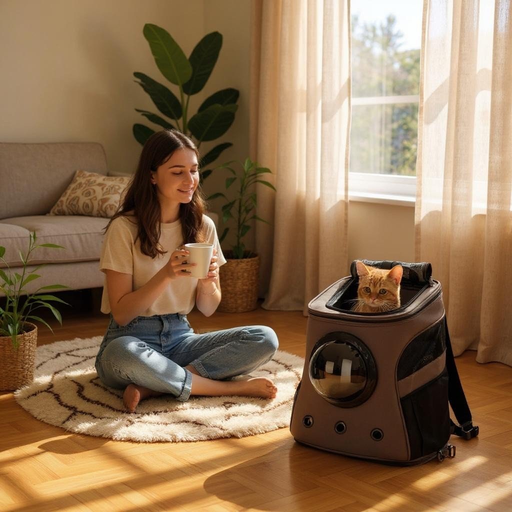 Pet Carrier Canvas Bubble Backpack - Little Tails